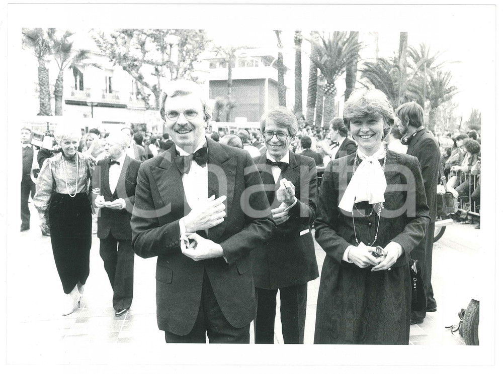 Fotografia d epoca originale 1985 ca CANNES FESTIVAL Daniel TOSCAN DU PLANTIER con la moglie Sophie BOUNIOL 1