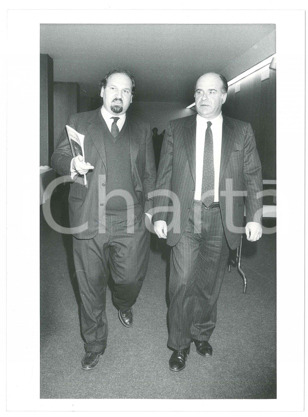 Fotografia d epoca originale 1985 ca ITALIA  POLITICA Daniel KRAUS Valerio ZANONE  Foto 18x24 cm 1 1