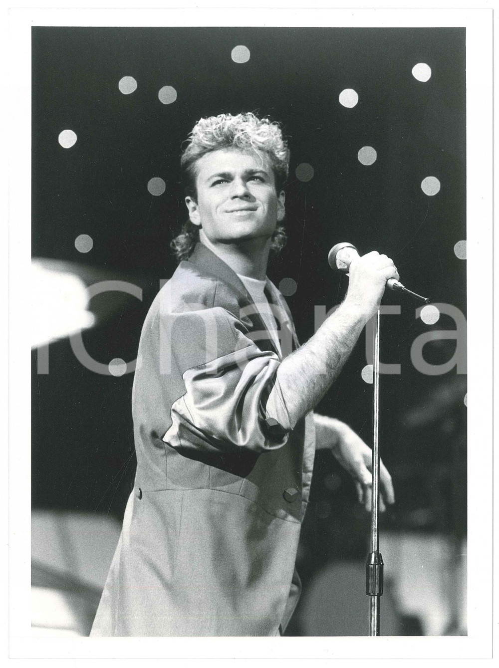 1985 FESTIVAL DI SANREMO Sam HARRIS Ritratto del cantante - Foto 18x24 cm