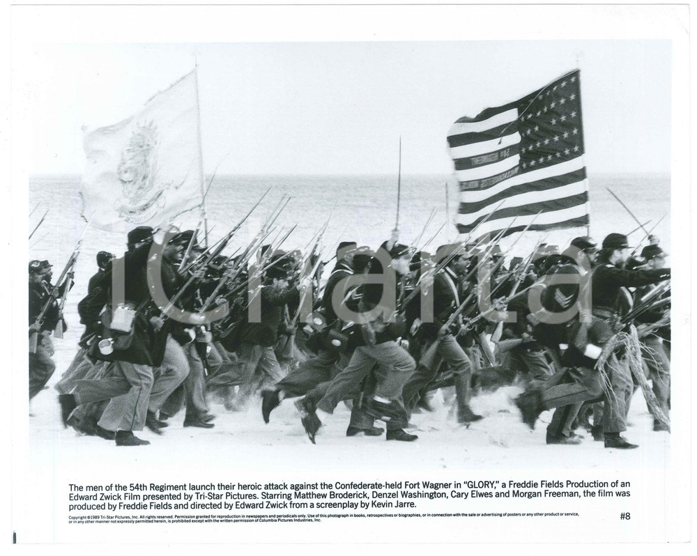 Materiale cinematografico d’epoca 1989 CINEMA  GLORY L assalto a Fort Wagner del 54Â° Reggimento  Foto 25x20 cm 1