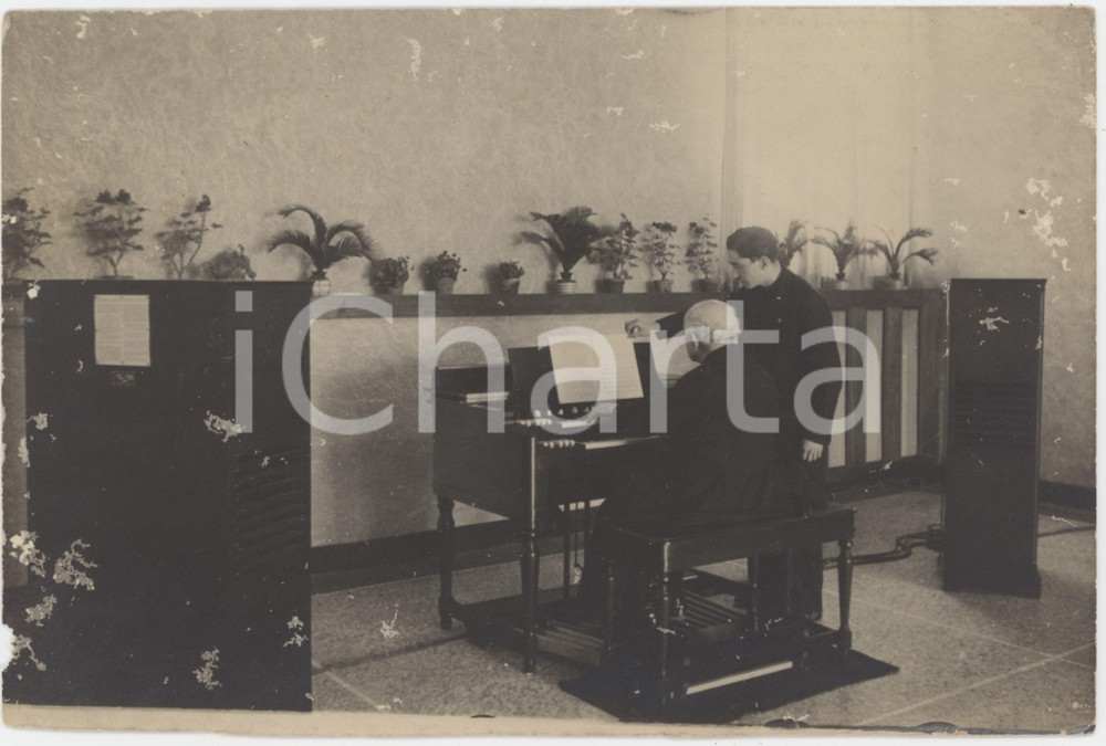 Fotografia d epoca originale 1920 ca ITALIA Musicista al pianoforte con allievo  Foto 18x12 cm 1