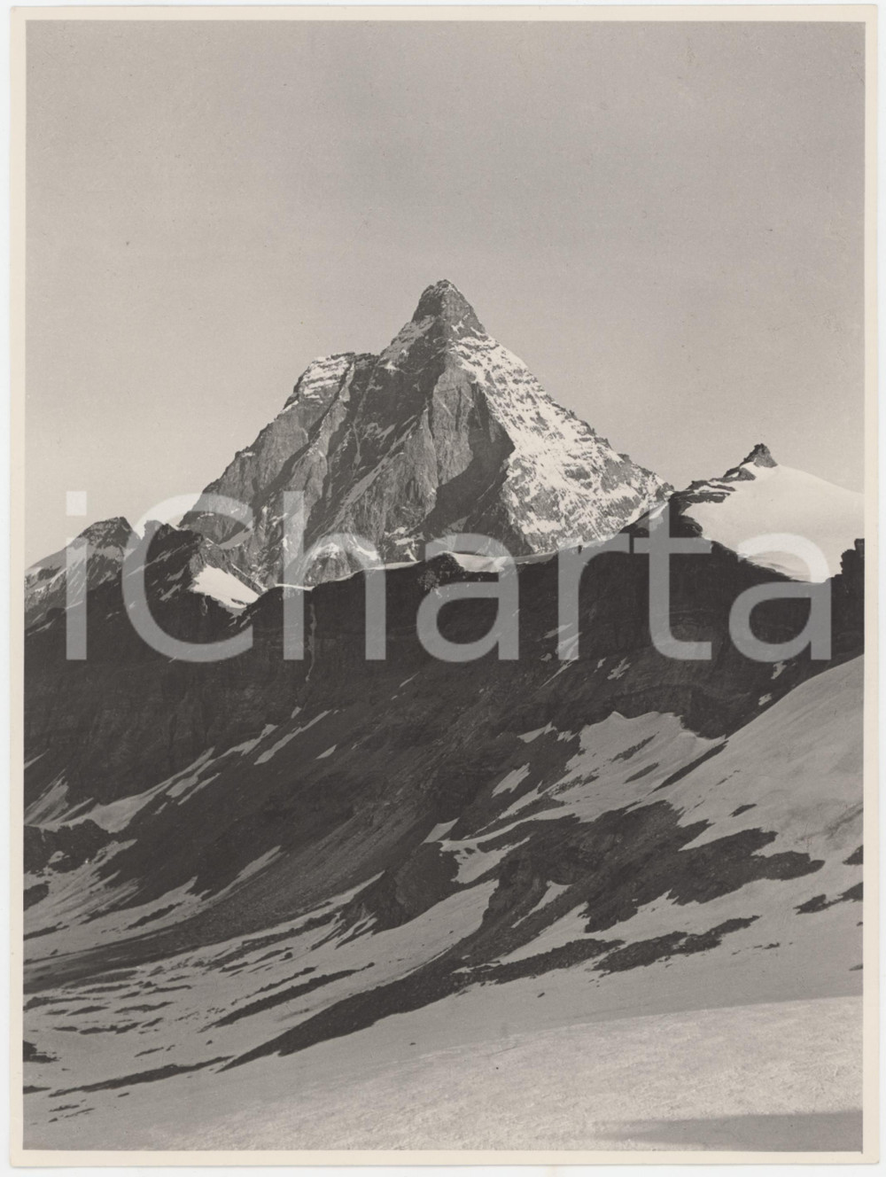Fotografia d epoca originale 1953 ALPI  ITALIA  Monte CERVINO visto dal Ghiacciaio del Teodulo Foto 18x24 1
