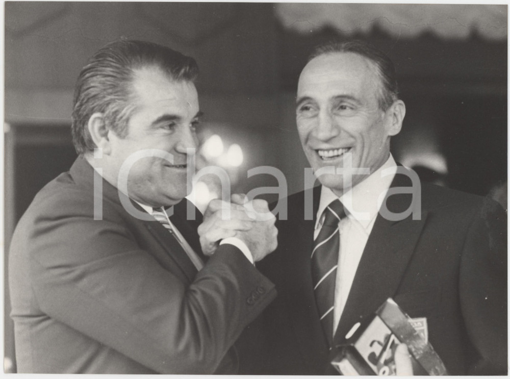 Fotografia d epoca originale 1980 ca CALCIO Enzo BEARZOT Miljan MILJANIC Foto 24x18 cm 1