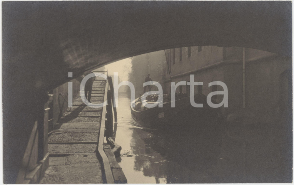 Fotografia d epoca originale 1940 ca MILANO Un comballo sul Naviglio Grande  Foto ARTISTICA 21x15 cm 1