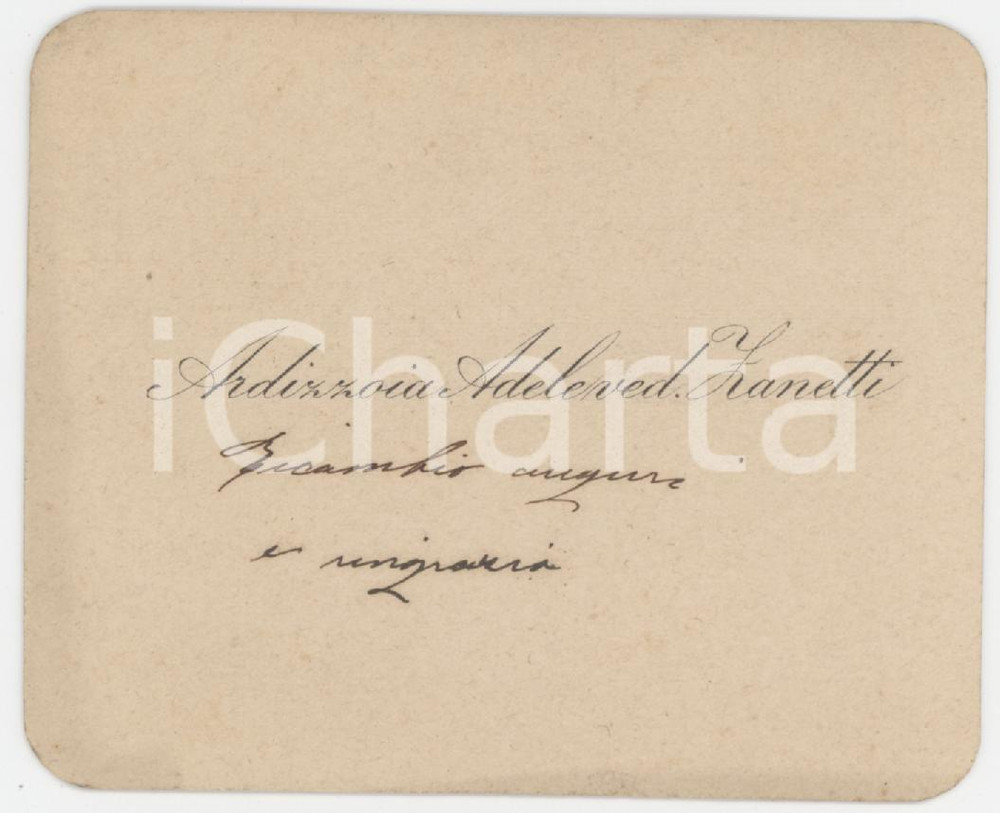 Autografo originale 1910 ca Area di NOVARA Adelaide ARDIZZONI vedova ZANETTI  Biglietto AUTOGRAFO 1