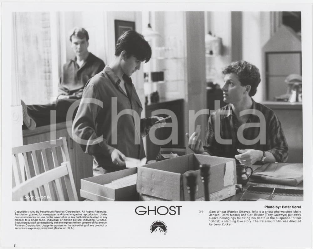 Materiale cinematografico d’epoca 1990 CINEMA Ghost  Patrick SWAYZE Demi MOORE Tony GOLDWYN  Foto 25x20 cm 1