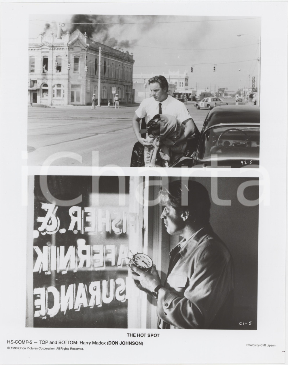 Materiale cinematografico d’epoca 1990 CINEMA The Hot Spot  Don JOHNSON Ritratto dell attore  Foto 20x25 cm 1