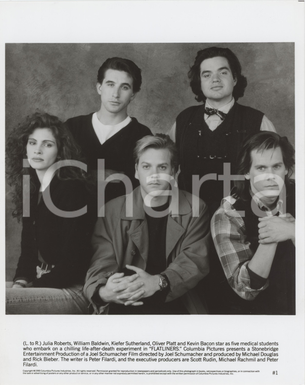 Materiale cinematografico d’epoca 1990 CINEMA Flatliners Julia ROBERTS William BALDWIN Kiefer SUTHERLAND Foto 1