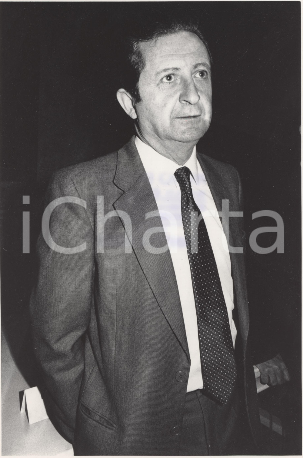 Fotografia d epoca originale 1990 ca COSTUME ITALIA Nello AJELLO Ritratto del giornalista  Foto 20x25 cm 1 1