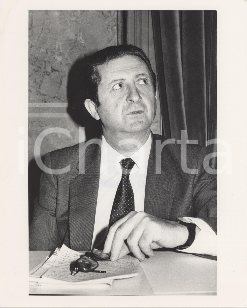 Fotografia d epoca originale 1990 ca COSTUME ITALIA Nello AJELLO Ritratto del giornalista  Foto 20x25 cm 3 1