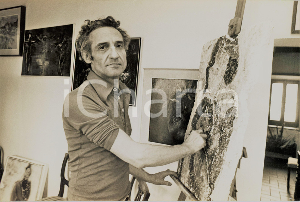 Fotografia d epoca originale 1970 ca ITALIA  COSTUME Pittore nel suo studio  Ritratto  Foto 30x20 cm 1 1