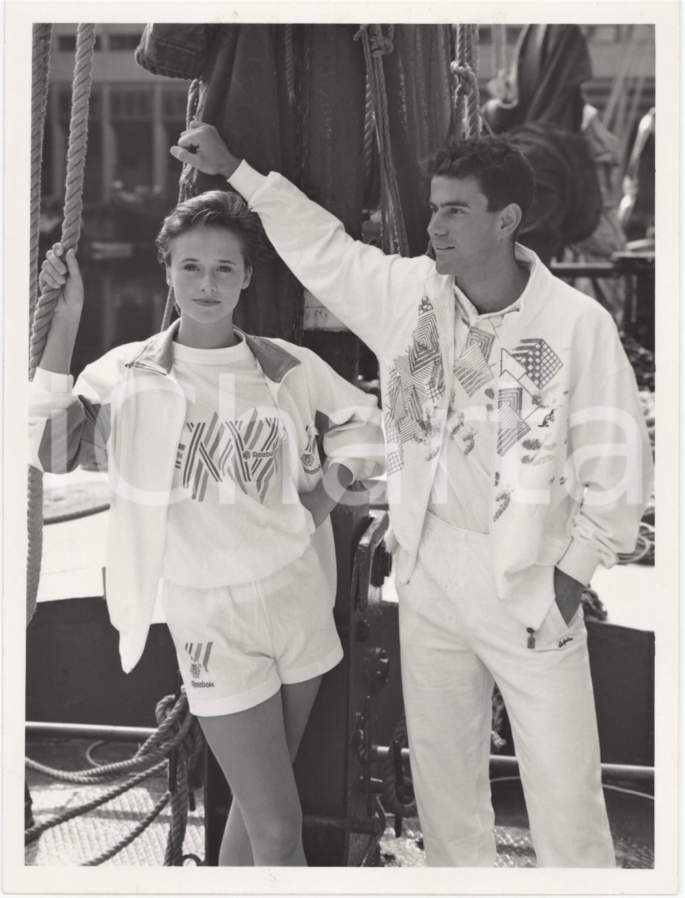 Fotografia d epoca originale 1989 MODA ICI FIBRES Tactel Aquator tennis outfits by REEBOK and AUSTRALIAN Foto 1