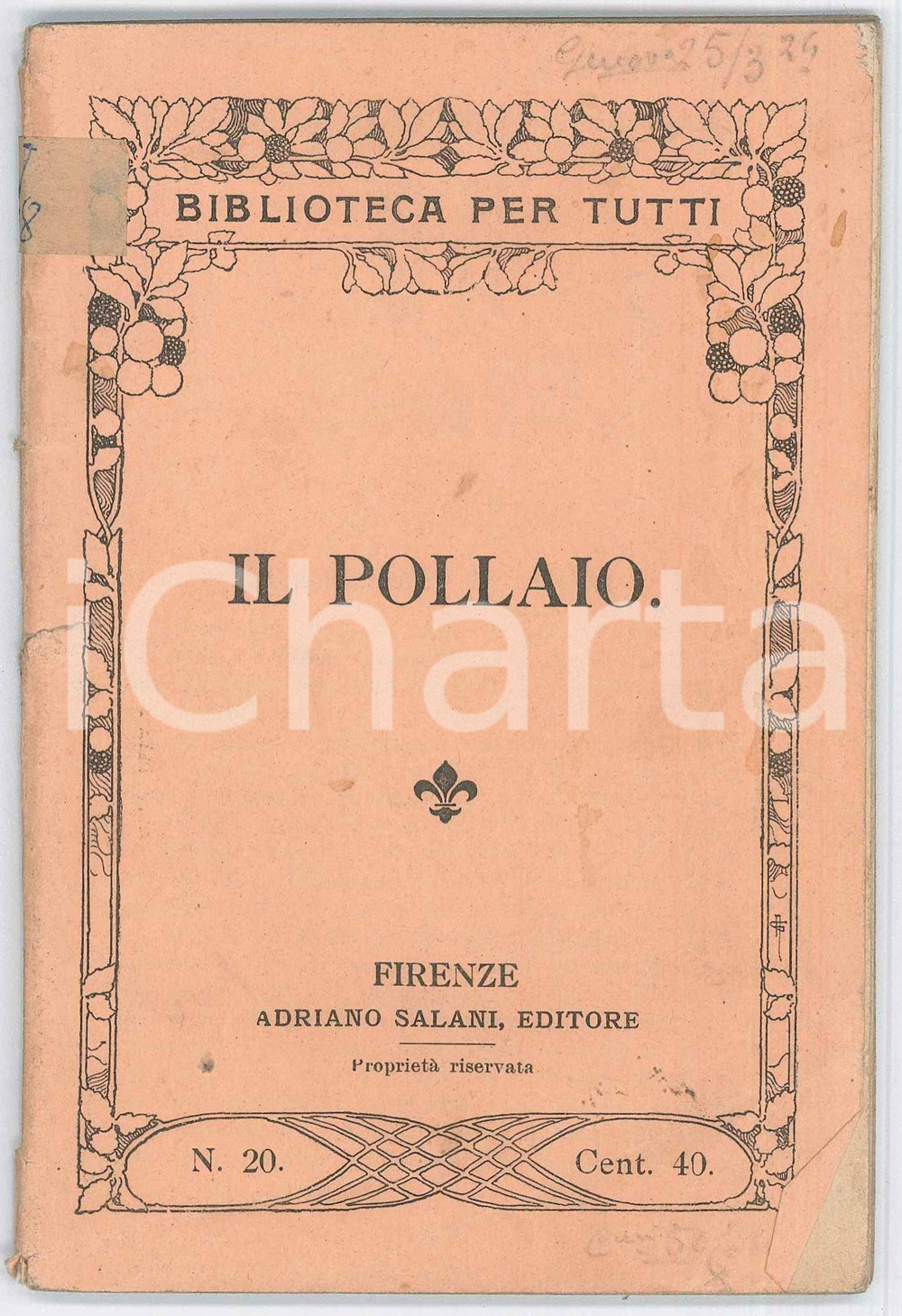 Libro, pubblicazione d epoca 1921 BIBLIOTECA PER TUTTI Il Pollaio  Adriano SALANI ed. FIRENZE 72 pp. 1