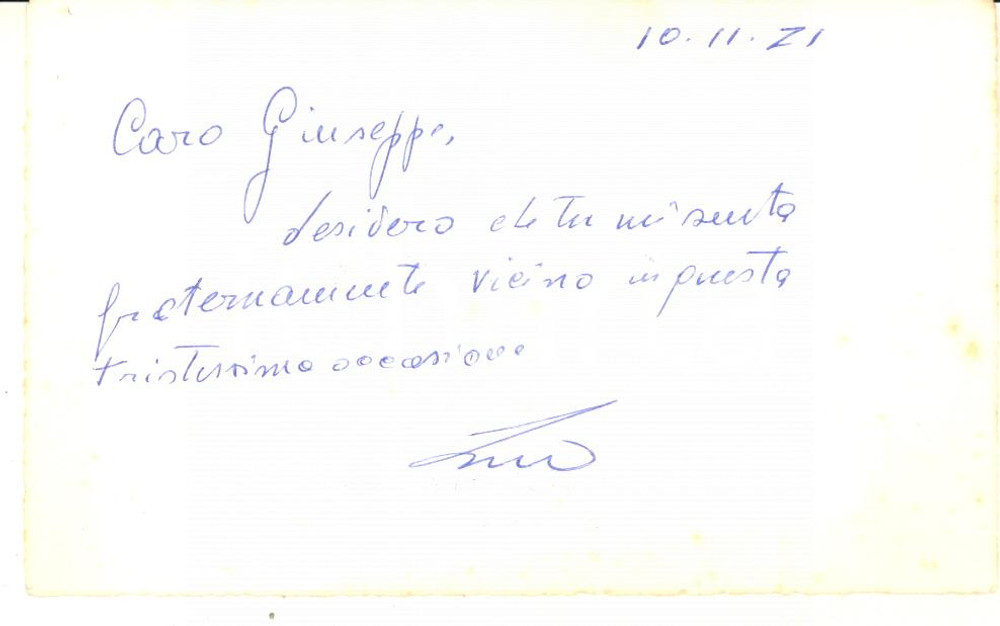 1971 PADOVA Lino BACCHINI avvocato - Biglietto da visita AUTOGRAFO