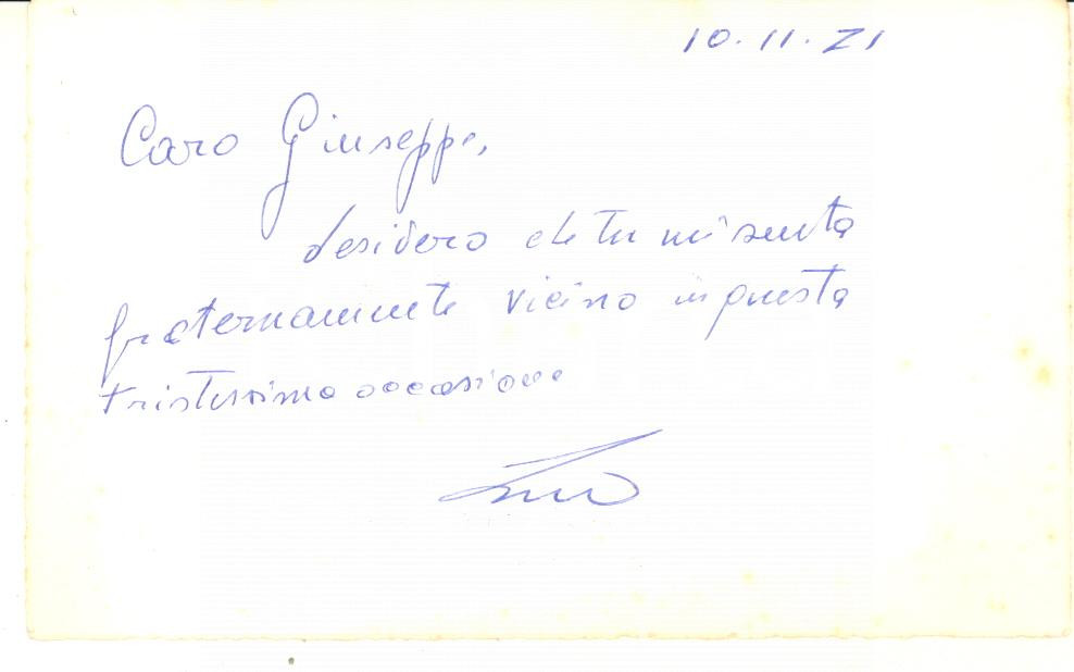 Autografo originale 1971 PADOVA Lino BACCHINI avvocato  Biglietto da visita AUTOGRAFO 1