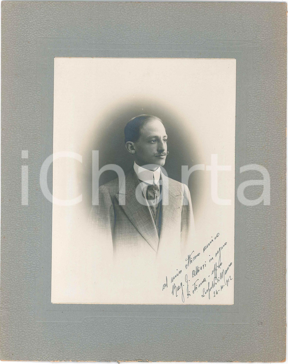 Fotografia d epoca originale 1912 s. l. Leopoldo DI MAURO  Ritratto con dedica  Foto 21x26 cm 1
