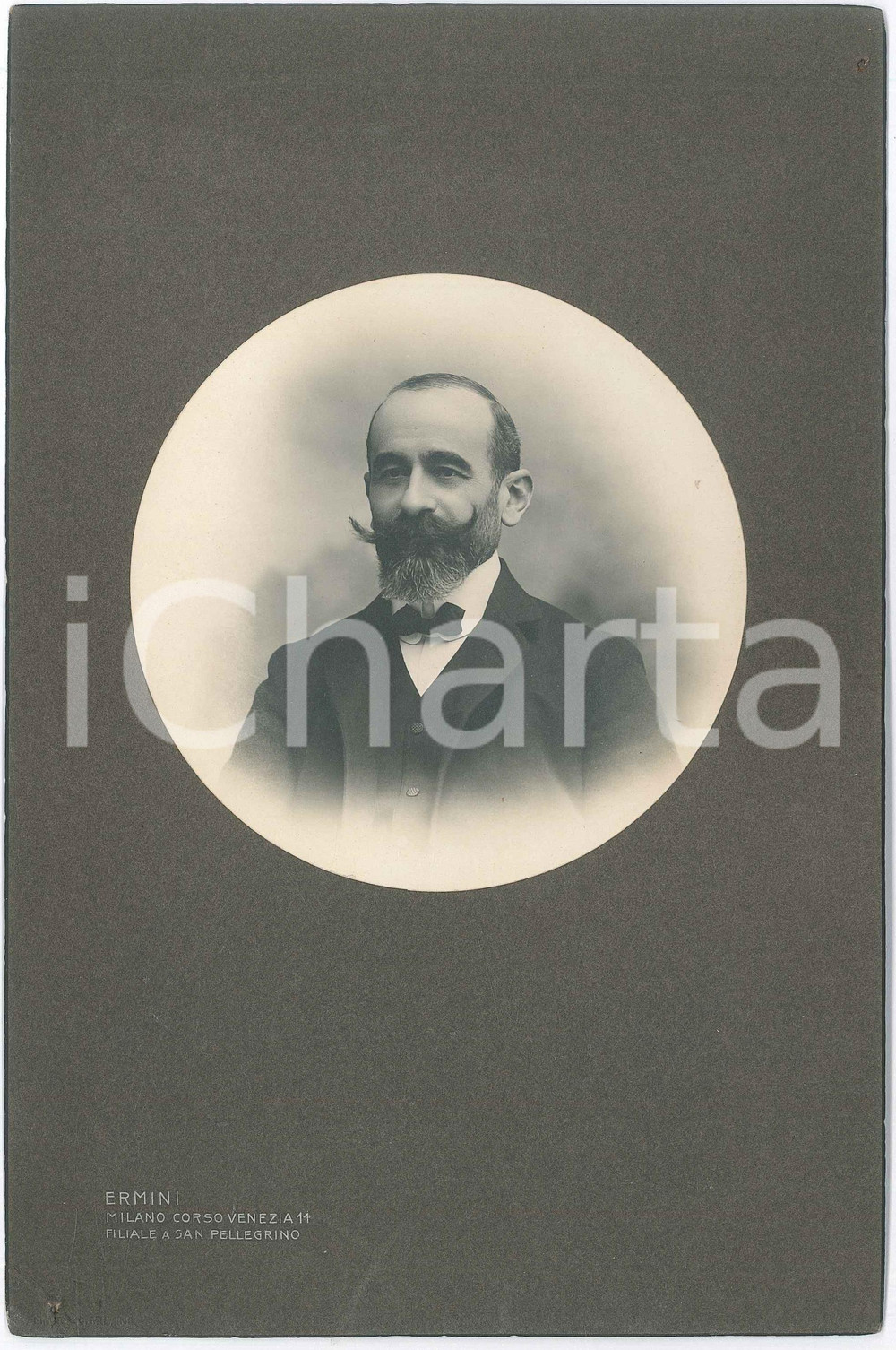 Fotografia d epoca originale 1900 ca MILANO Ritratto maschile  Fotografia ERMINI 16x24 cm 1