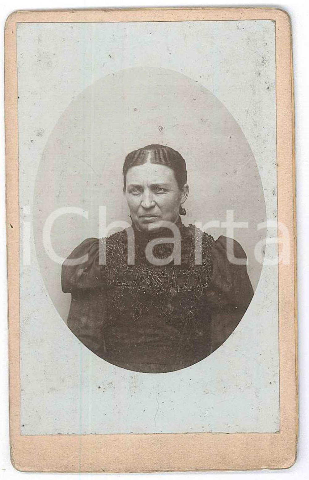 Autografo originale 1900 ca ITALIA Ritratto femminile  CDV Foto ANONIMA 6x10 cm 1