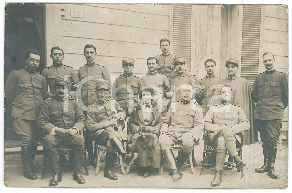 Fotografia d epoca originale 1916 WW1 SALSOMAGGIORE Ufficiali distaccamento 67Â° Fanteria   Foto 14x9 cm 1