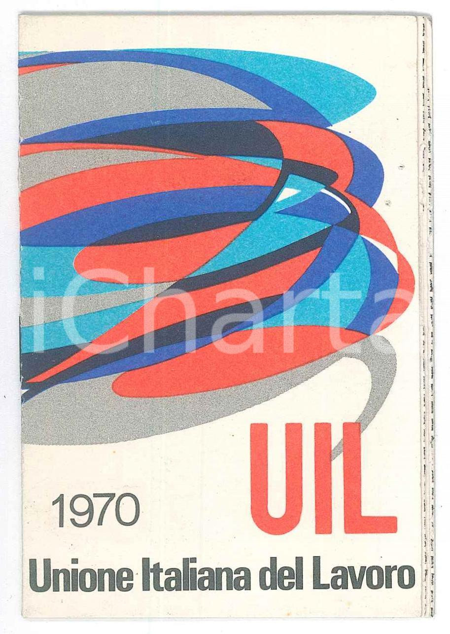 Oggetto da collezione cartaceo 1970 MILANO Sindacato UIL Unione Italiana del Lavoro  Tessera 1