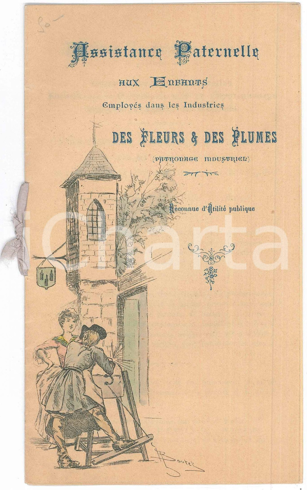 Materiale pubblicitario d’epoca 1895 PARIS Assistance Paternelle aux Enfants Industrie Fleurs Programme concert 1