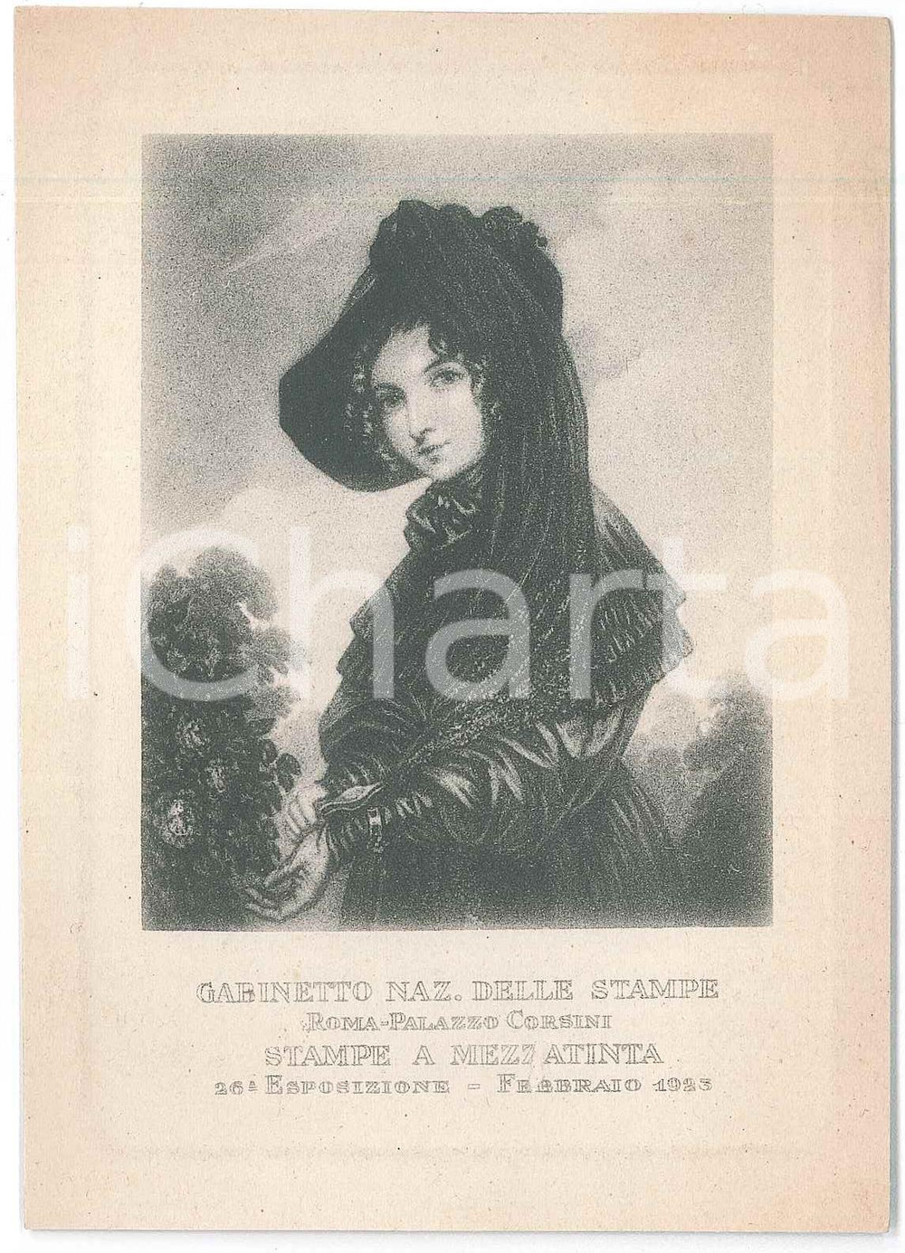 Oggetto da collezione cartaceo 1923 ROMA Palazzo Corsini 26 Esposizione stampe a mezza tinta  Biglietto 1