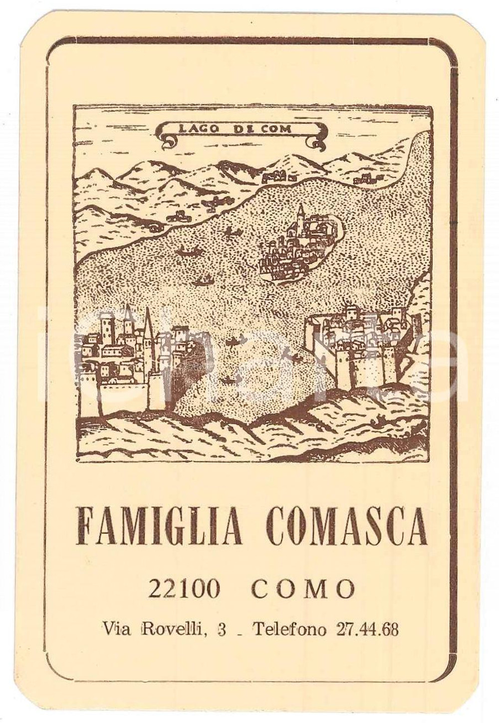 Oggetto da collezione cartaceo 1979 COMO Tessera FAMIGLIA COMASCA per socio ordinario 1