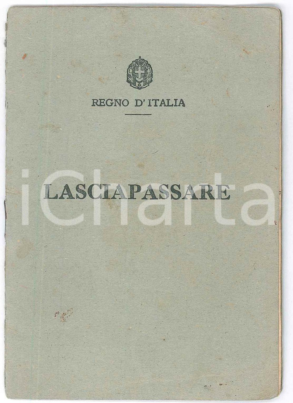 Documento originale, autentico 1942 WW2 GINOSA REGI CARABINIERI  Lasciapassare cav. Francesco D ALCONZO 1