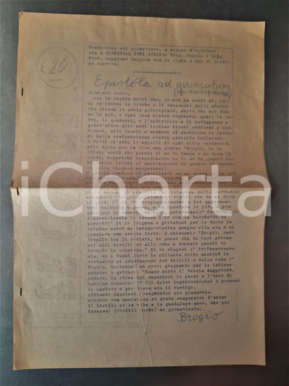 Giornale, rivista storica 1955 ca MILANO SEI CI SEI...Giornale studentesco licei  CARNEVALE PARINI 1