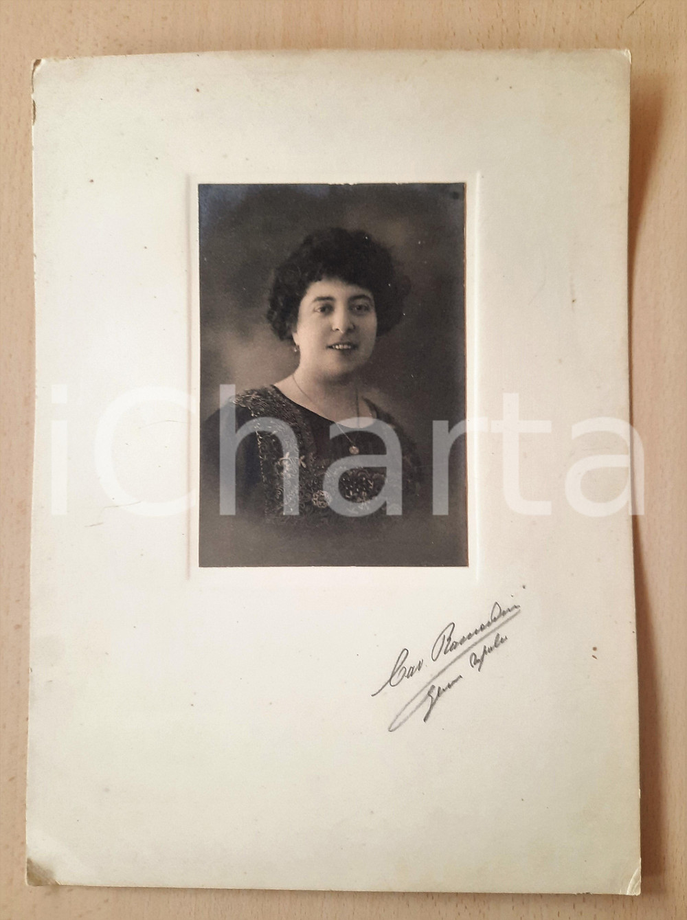 Fotografia d epoca originale 1925 ca GENOVA / RAPALLO Ritratto di donna Foto Cav. RAMONDINI 26x36 cm 1