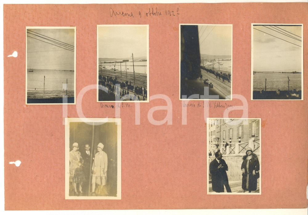 Fotografia d epoca originale 1927 ANCONA Congressisti SocietÃ  DANTE ALIGHIERI in gita Collage 7 foto 1
