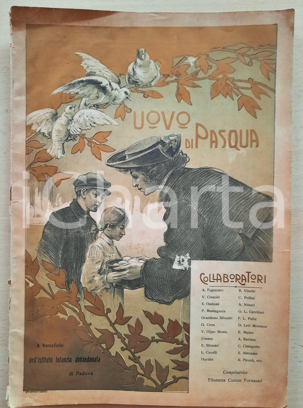 Giornale, rivista storica Marzo 1907 PADOVA  UOVO DI PASQUA  Rivista Pro Infanzia abbandonata 1