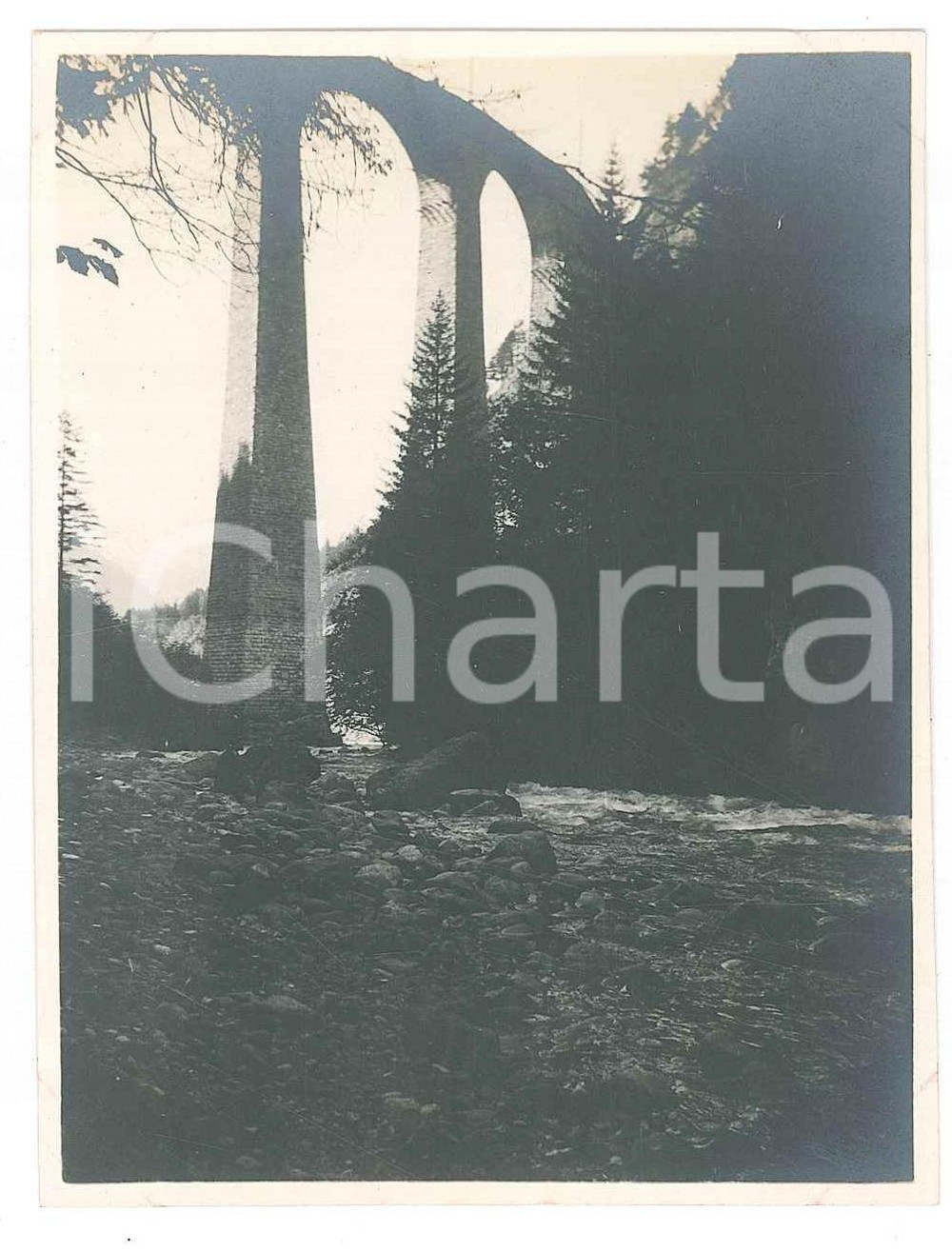 Fotografia d epoca originale 1919 FERROVIE SVIZZERA  FILISUR  Viadotto LANDWASSER 1 Foto 8x10 cm 1