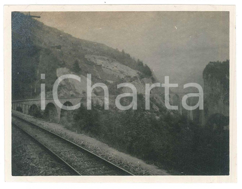 Fotografia d epoca originale 1919 FERROVIE SVIZZERA  FILISUR  Viadotto LANDWASSER 2 Foto 10x8 cm 1