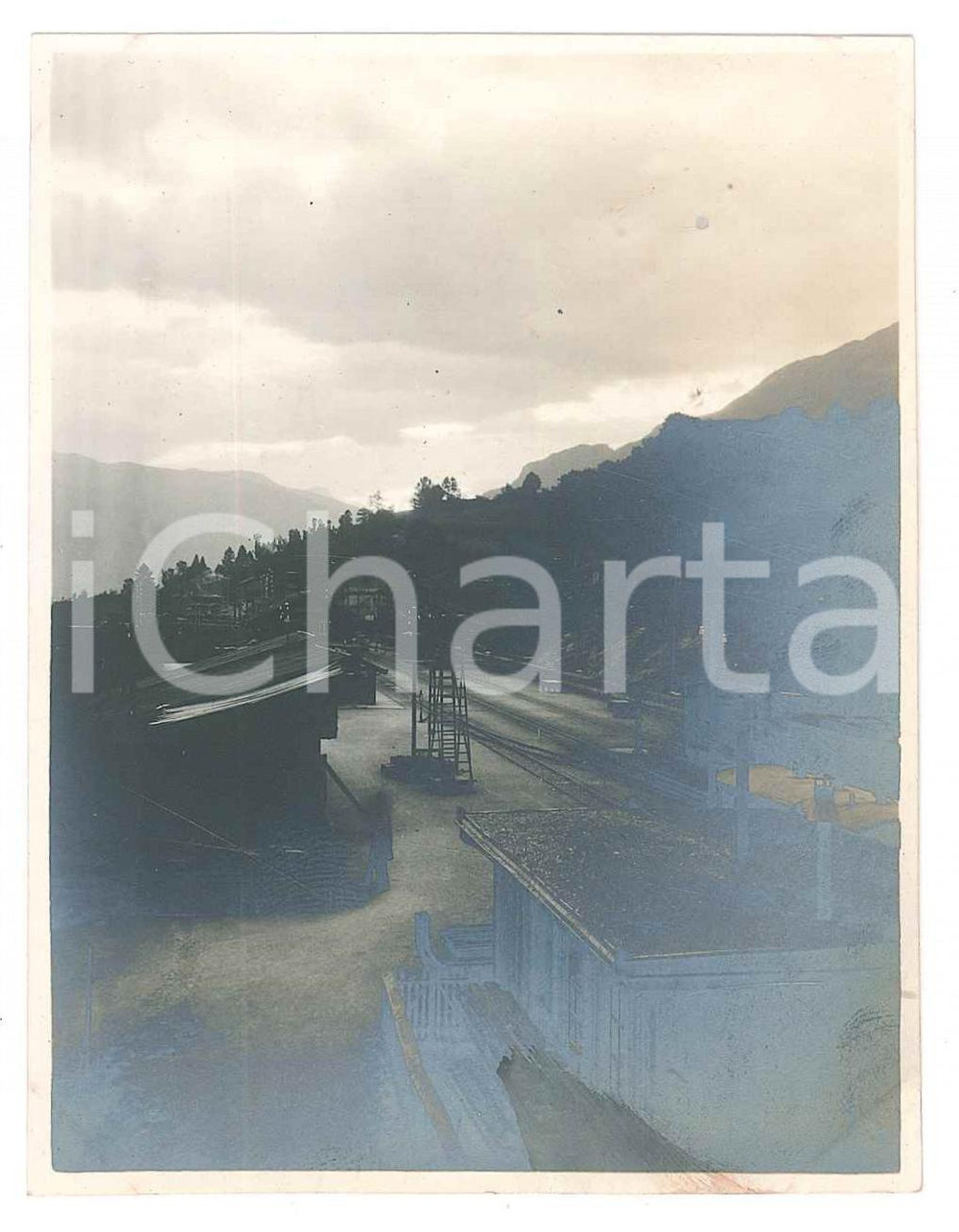 Fotografia d epoca originale 1919 FILISUR SVIZZERA Stazione ferroviaria  Veduta Foto 8x10 cm 1