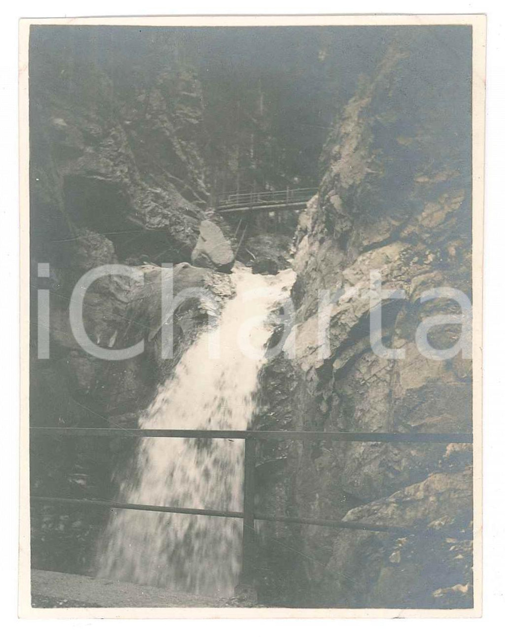Fotografia d epoca originale 1919 Cascata di BARENTRITT SVIZZERA Veduta Fotografia 8x10 cm 1