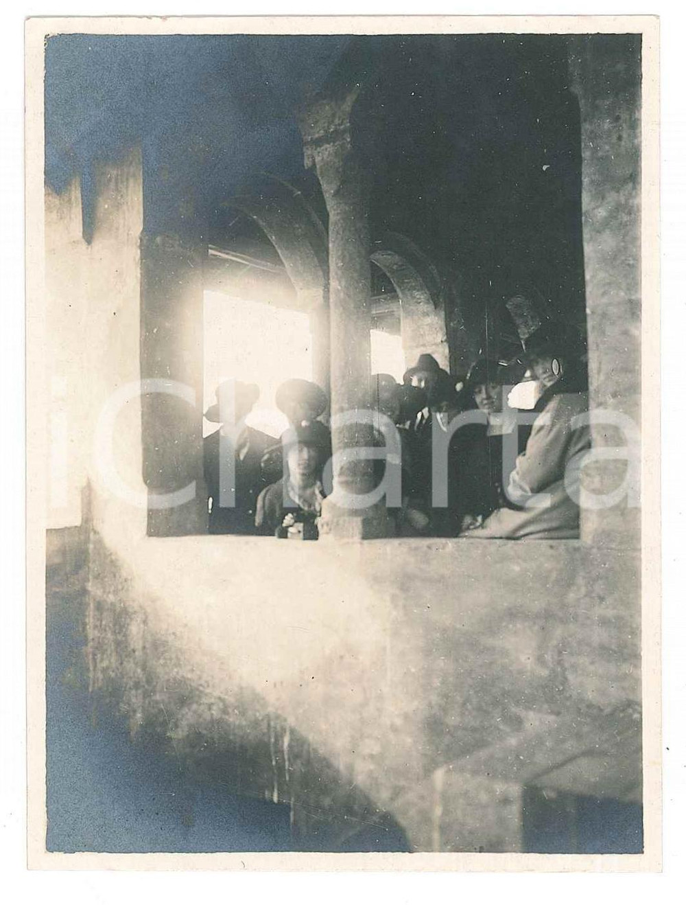 Fotografia d epoca originale 1920 MILANO Gruppo alla BICOCCA degli ARCIMBOLDI  Foto 8x11 cm 1