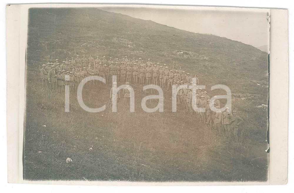 Fotografia d epoca originale 1915 ca WW1 ZONA DI GUERRA  67Â° Reggimento Fanteria 9 Compagnia  Foto 14x9 1