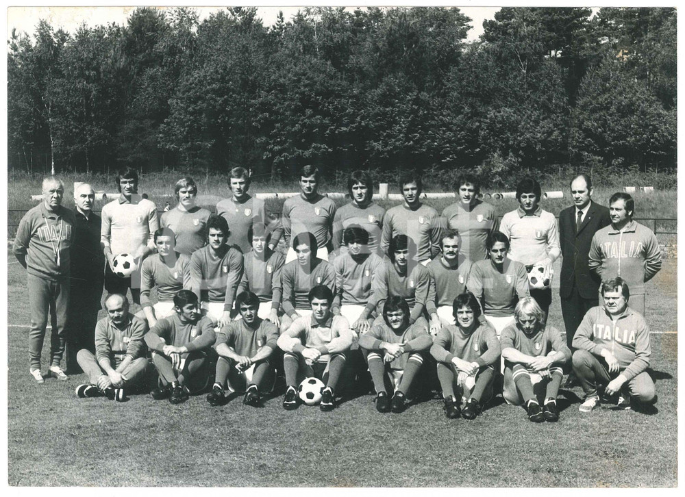 Fotografia d epoca originale 1974 CALCIO  ITALIA  NAZIONALE  Ritratto della squadra Foto 24x18 cm 1