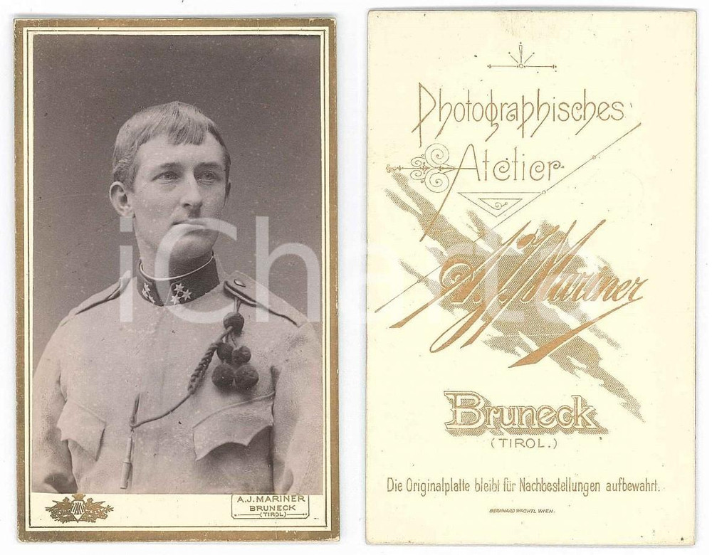 1900 ca BRUNICO/ BRUNECK Ufficiale austro-ungarico *Foto A. J. MARINER CDV