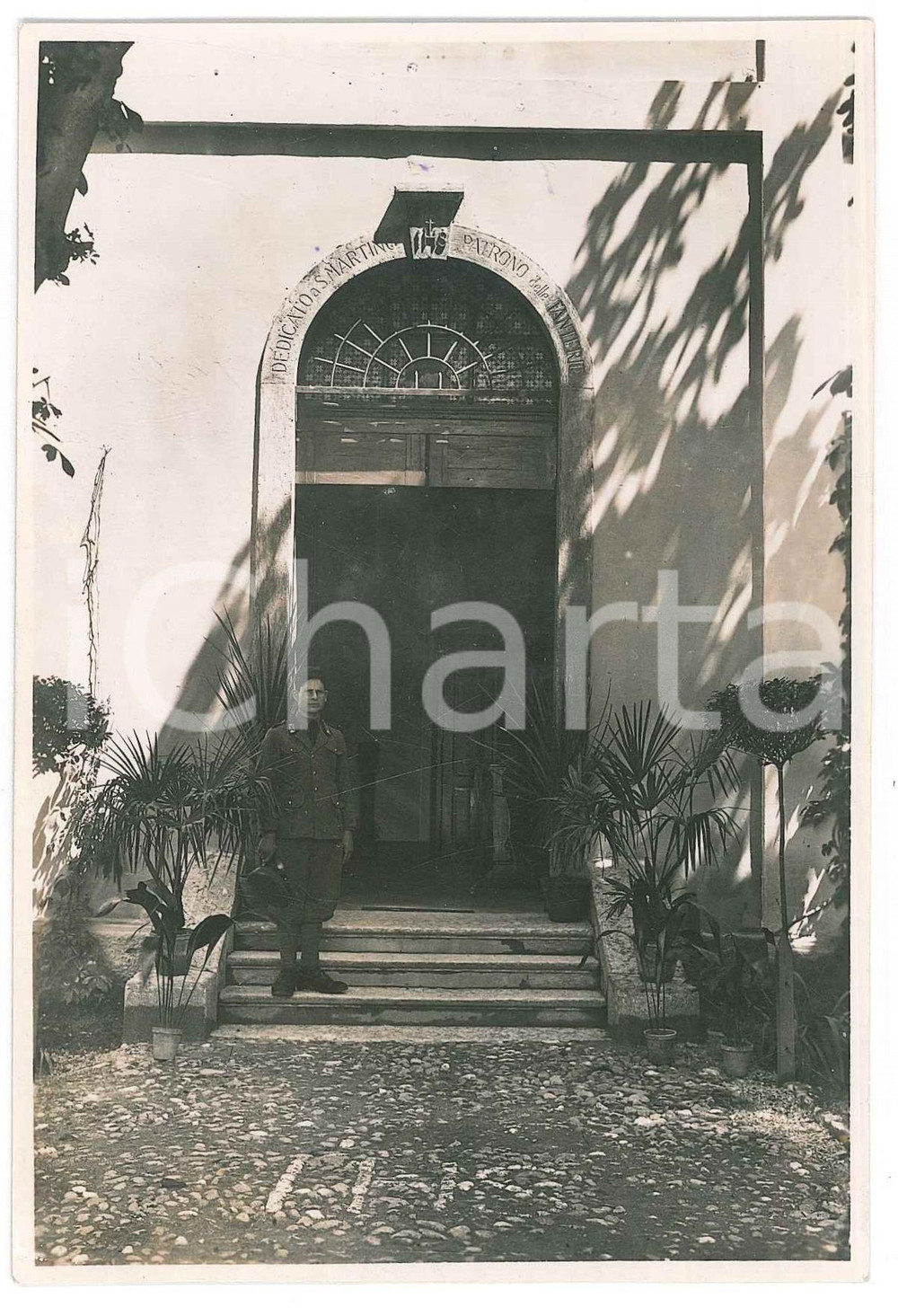 Fotografia d epoca originale 1930 ca TRENTO  Caserma MADRUZZO  Sentinella Foto G. TENUTI 10x14 cm 1
