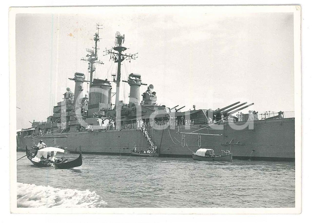 1955 VENEZIA MESTRE Sbarco da una nave militare *Fotografia 10x8 cm
