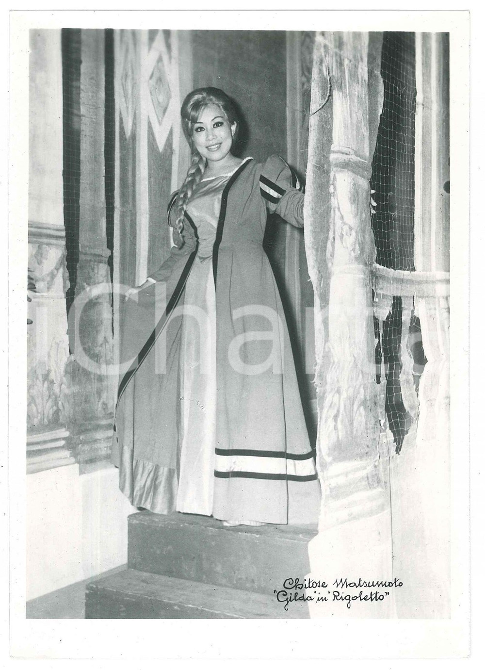 Fotografia d epoca originale 1965 ca ROMA Teatro dell Opera  Soprano Chitose MATSUMOTO in Rigoletto 3 1