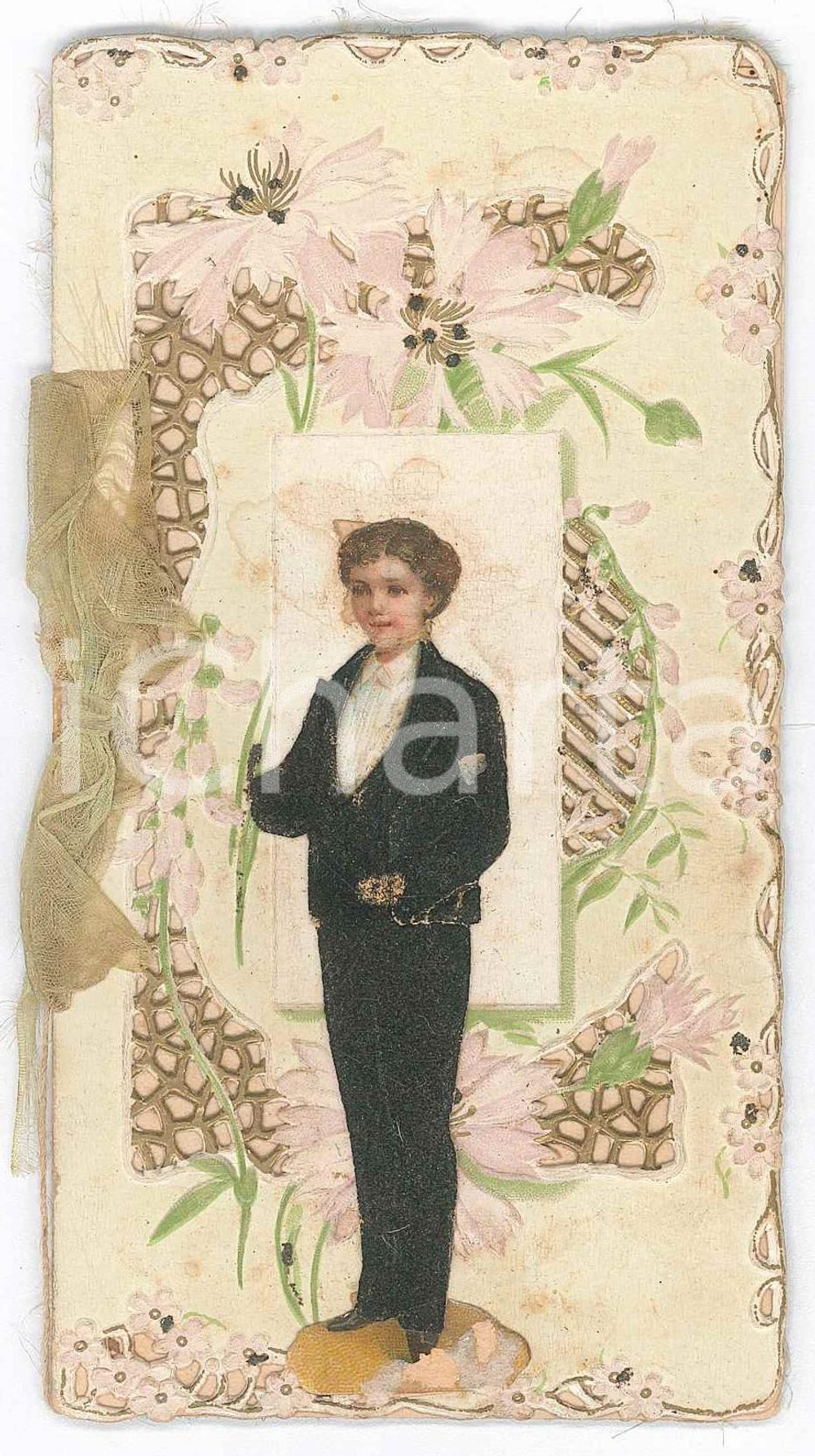 Oggetto da collezione cartaceo 1905 AJACCIO CORSICA Eglise SAINTROCH  Ricordo Prima Comunione Simon BENEDETTI 1