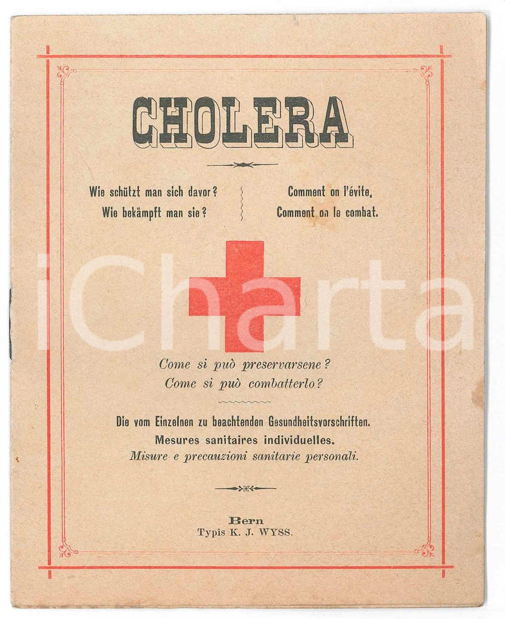 Libro, pubblicazione d epoca 1900 ca BERN Cholera  Come si puÃ² combatterlo? Opuscolo 12 pp. 1