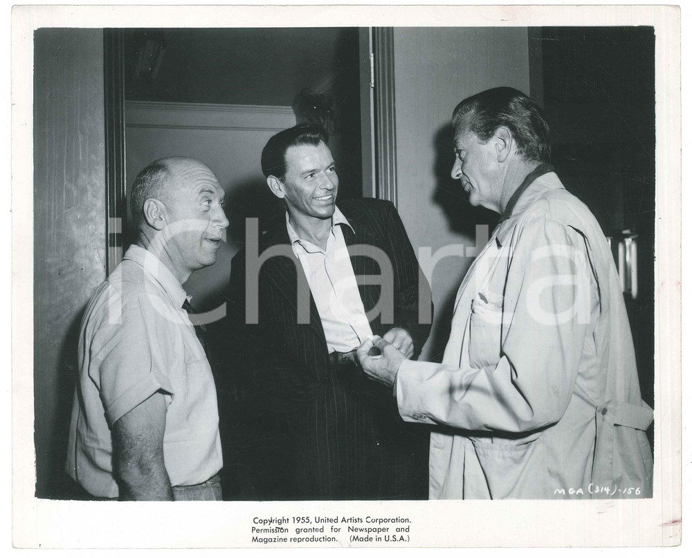 Fotografia d epoca originale 1955 CINEMA L uomo dal braccio d oro Otto PREMINGER Frank SINATRA Gary COOPER 1