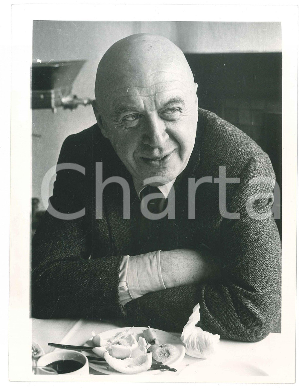 Fotografia d epoca originale 1971 CINEMA Regista Otto PREMINGER  Ritratto a tavola Foto 18x24 cm 1