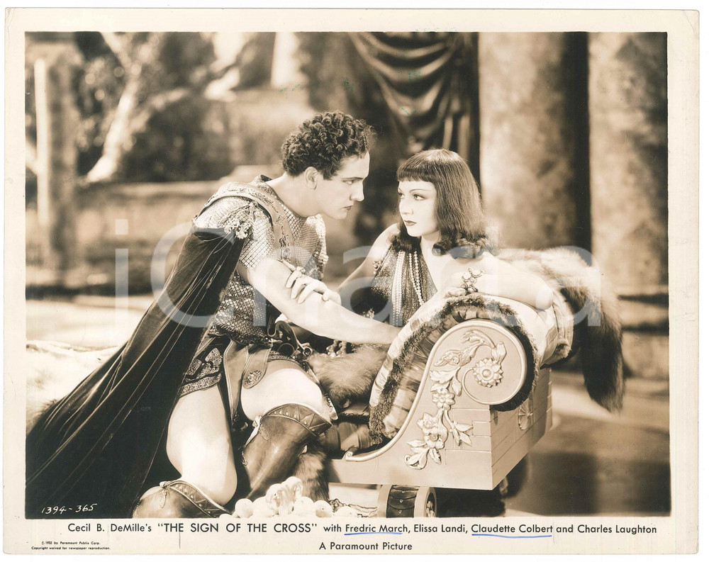Fotografia d epoca originale 1932 Film The Sign of the Cross  Fredric MARCH Claudette COLBERT Photo 1
