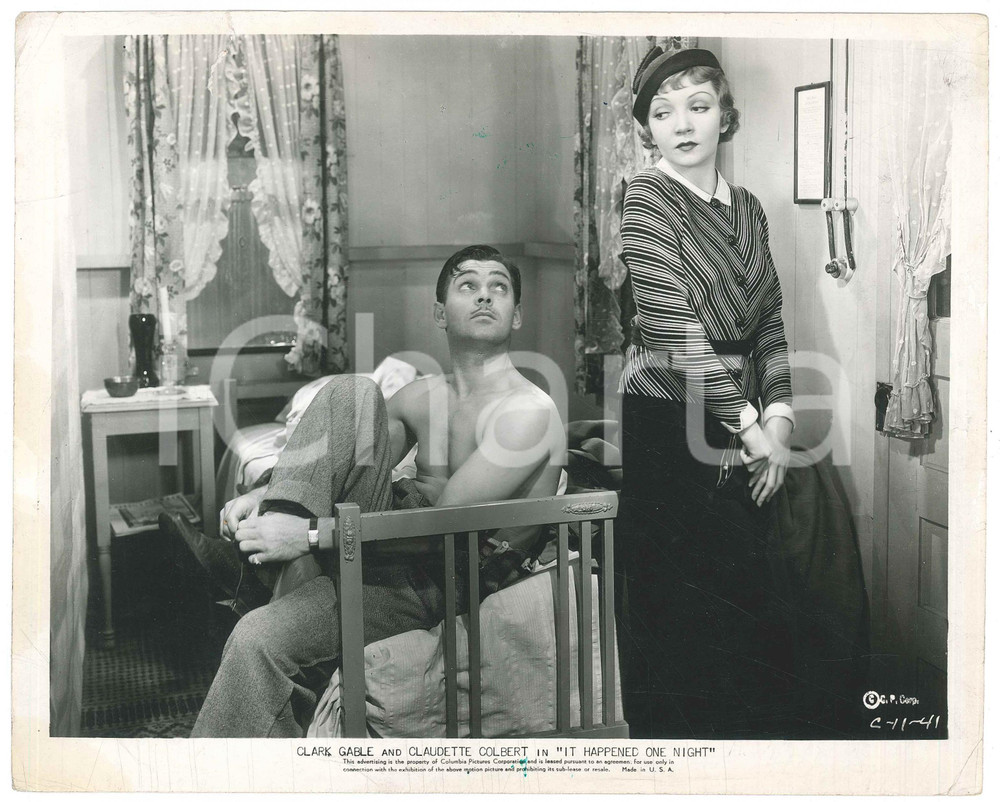 Fotografia d epoca originale 1934 Film It Happened One Night  Clark GABLE Claudette COLBERT Photo 26x20 1