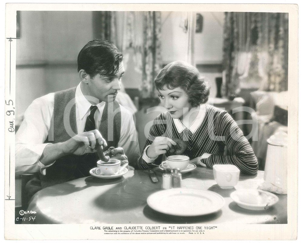 Fotografia d epoca originale 1934 Film It Happened One Night  Clark GABLE Claudette COLBERT  Breakfast 1